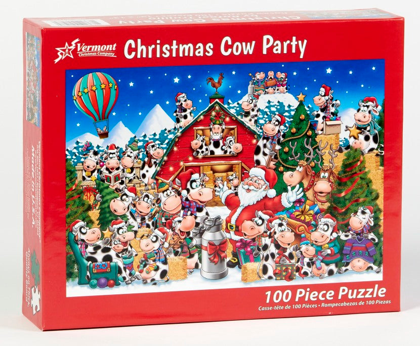 Christmas Cow Party 100pc Puzzle