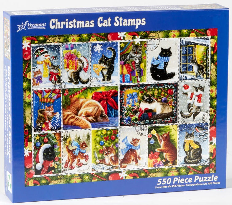 Christmas Cat Stamps 550pc Puzzle