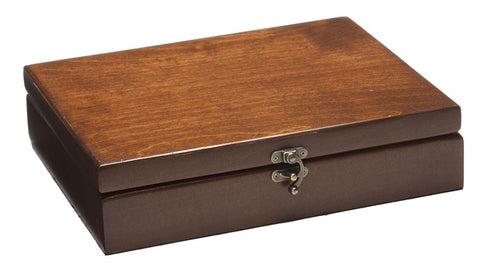 11" Wooden Treasure Box with Walnut Stain