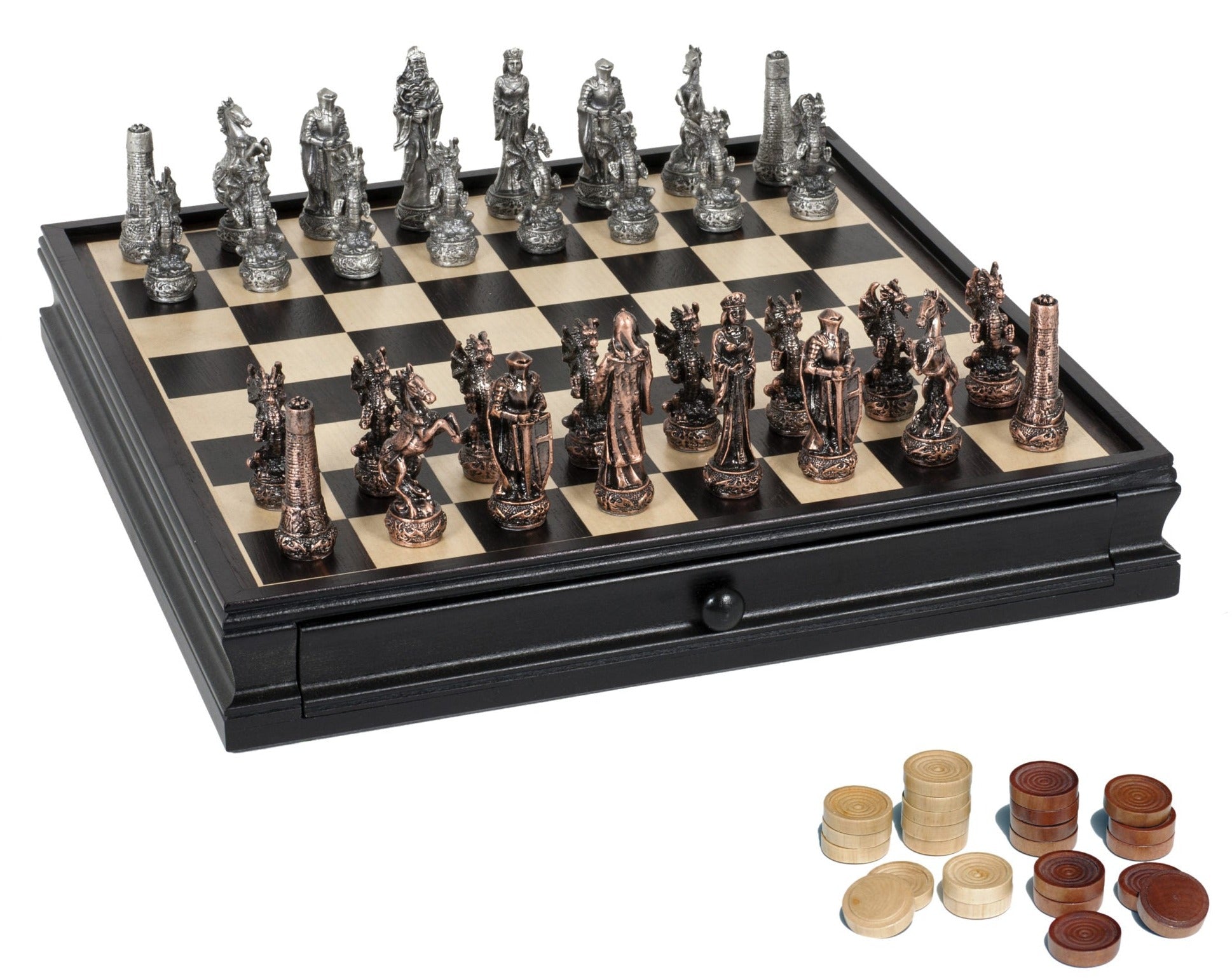 15" Pewter Fantasy Chess/Check