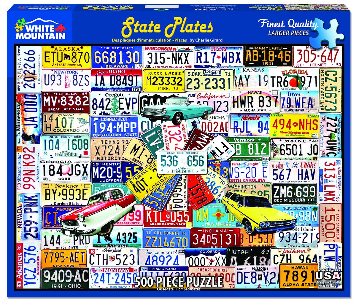 500pc State Plates Puzzle