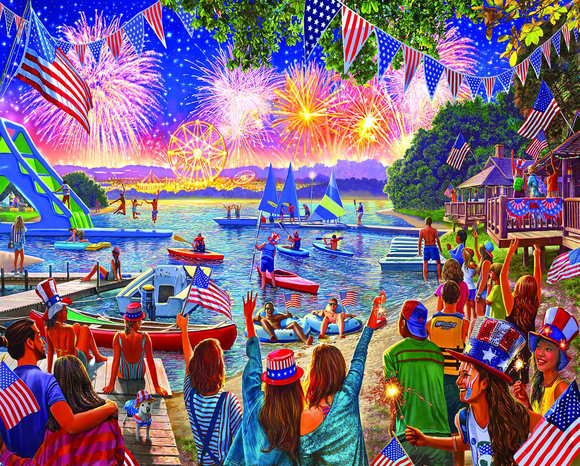 1000pc 4th of July Fireworks P