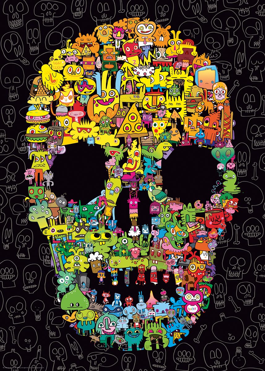 1000pc Doodle Skull Puzzle