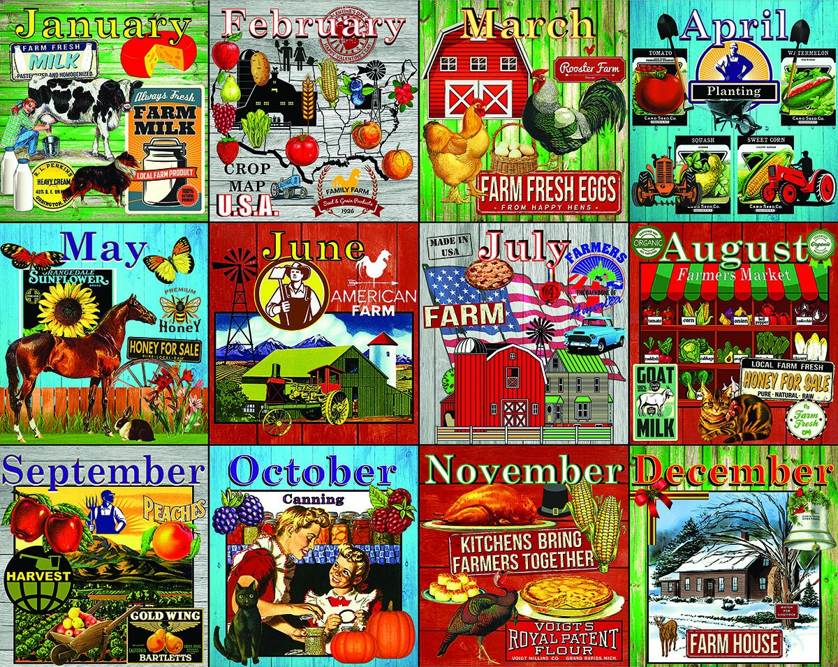1000pc Farm Calendar Puzzle