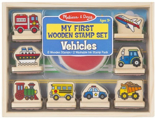 Vehicles-My First Wooden Stamp Set
