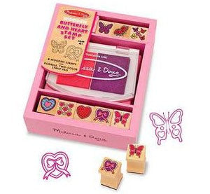 Butterflies & Hearts Wooden Stamp Set