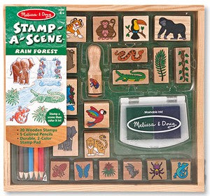 Stamp-A-Scene Wooden Stamp Set Rain Forest