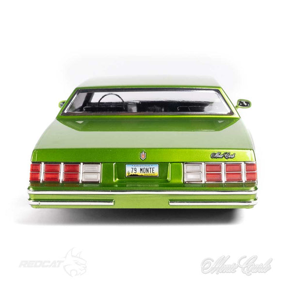 Pictured is the rear view of the Remote Control 79 Monte Carlo Low Rider Ready to Run in Green 