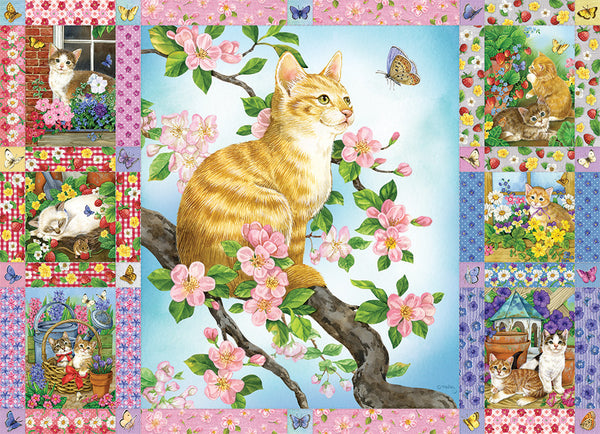 Blossoms and Kittens Quilt 1000pc Puzzle