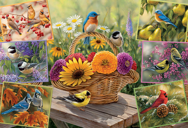 Rosemary's Birds Puzzle.  A variety of birds in trees